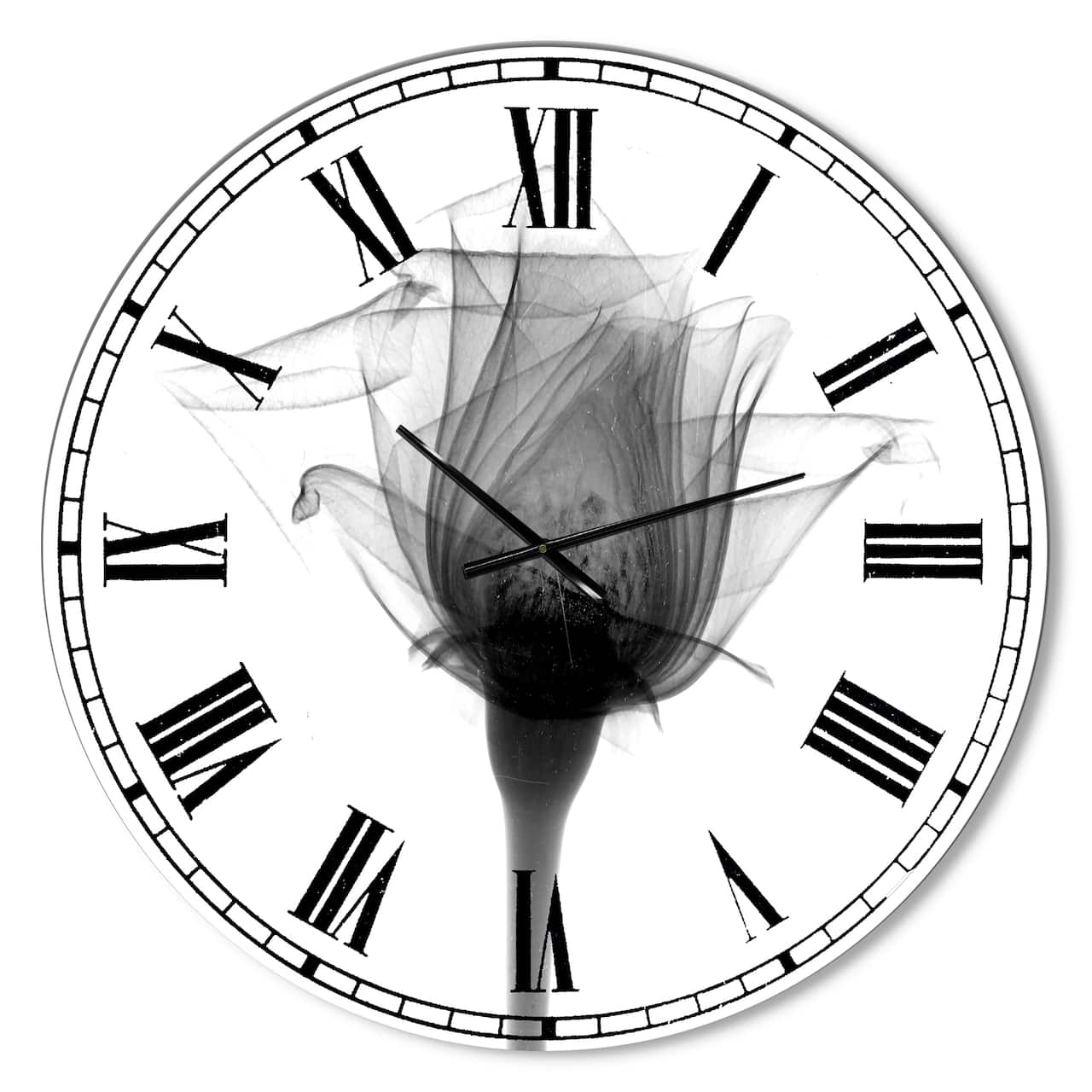 Designart 'Rose #10 X-Ray Large Cottage Wall Clock